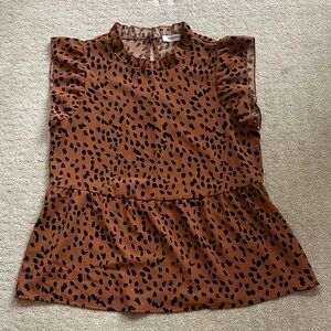 Leopard Print Peplum Top